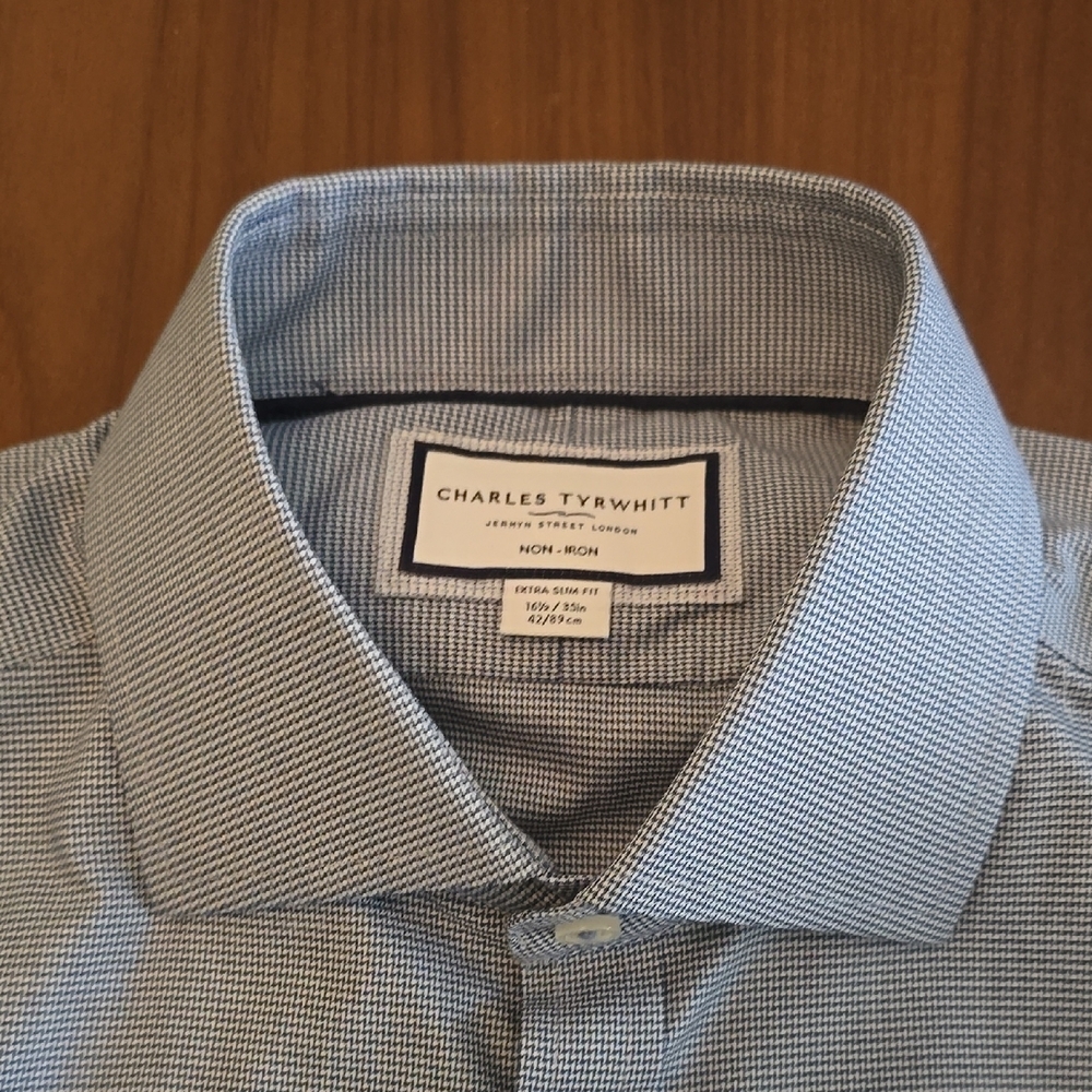 Charles Tyrwhitt Men's Blue Check Dress Shirt